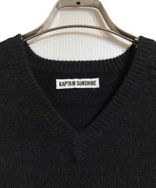 KAPTAIN SUNSHINE（キャプテンサンシャイン）KAPTAIN SUNSHINE (キャプテンサンシャイン) kid cashmere V neck Knit ブラック サイズ:36の古着・服飾アイテム