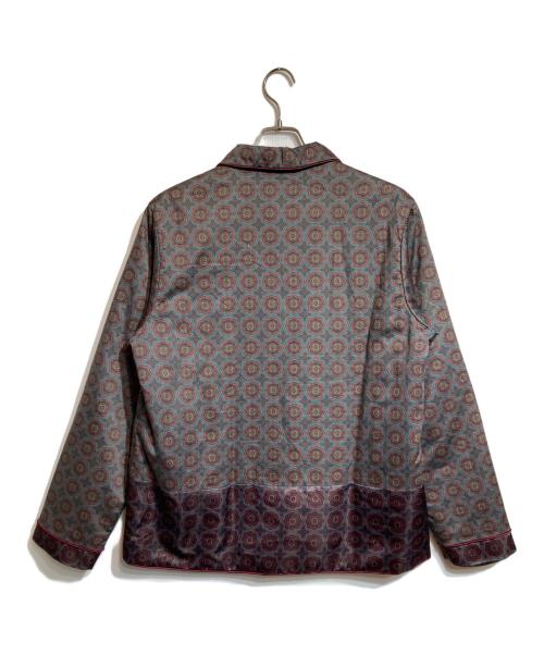 JohnUNDERCOVER（ジョンアンダーカバー）JohnUNDERCOVER (ジョンアンダーカバー) 小紋柄 パテッドシャツジャケット グレー×レッド サイズ:3の古着・服飾アイテム