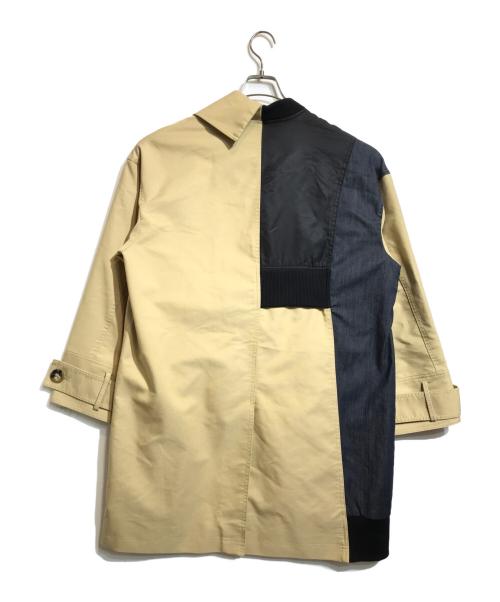 UN3D.（アンスリード）UN3D. (アンスリード) ファブリックミックスコート ベージュ サイズ:36の古着・服飾アイテム