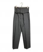 ATONエイトン）の古着「ウールギャバジンハイウエストパンツ」｜グレー