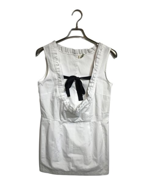 COMME des GARCONS（コムデギャルソン）COMME des GARCONS (コムデギャルソン) サイドジップフリルベスト ホワイト サイズ:Mの古着・服飾アイテム
