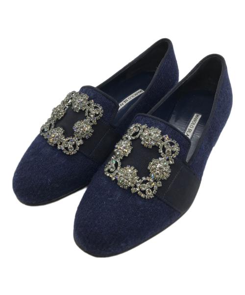 Manolo Blahnik（マノロブラニク）Manolo Blahnik (マノロブラニク) HANGISIパンプス ネイビー サイズ:5 1/2の古着・服飾アイテム