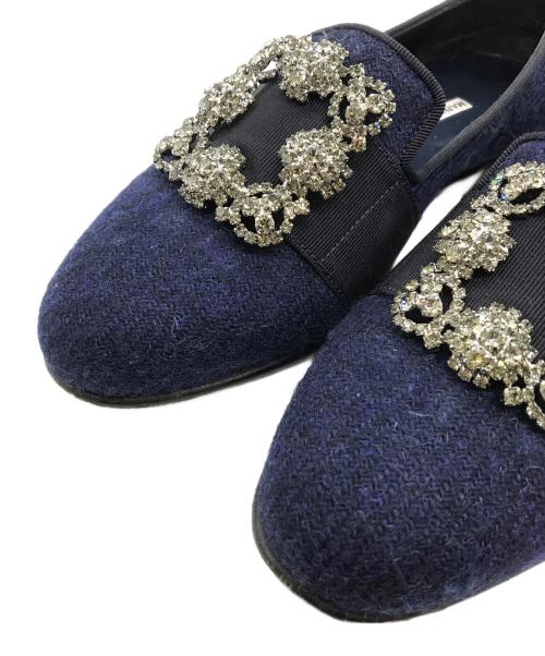 Manolo Blahnik（マノロブラニク）Manolo Blahnik (マノロブラニク) HANGISIパンプス ネイビー サイズ:5 1/2の古着・服飾アイテム