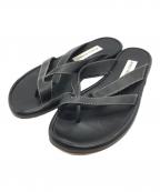 Manolo Blahnikマノロブラニク）の古着「レザーフラットサンダル」｜ブラック