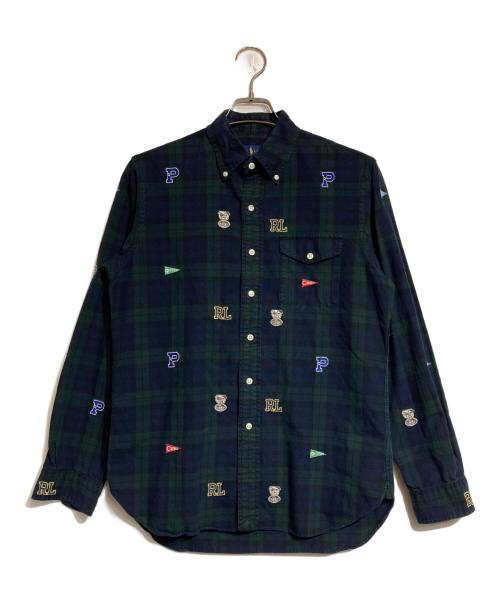 POLO RALPH LAUREN（ポロ・ラルフローレン）POLO RALPH LAUREN (ポロ・ラルフローレン) ロゴ刺繍BDシャツ グリーン サイズ:Sの古着・服飾アイテム