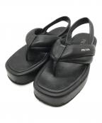 PRADAプラダ）の古着「トングレザーサンダル」｜ブラック