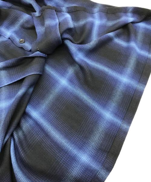 RADIALL（ラディアル）RADIALL (ラディアル) OPEN COLLARED SHIRT L/S ブラック×ブルー サイズ:Lの古着・服飾アイテム