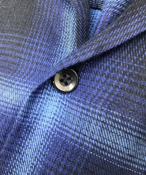 RADIALL（ラディアル）RADIALL (ラディアル) OPEN COLLARED SHIRT L/S ブラック×ブルー サイズ:Lの古着・服飾アイテム