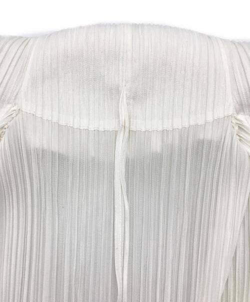 PLEATS PLEASE（プリーツプリーズ）PLEATS PLEASE (プリーツプリーズ) プリーツカーディガン ホワイト サイズ:4の古着・服飾アイテム