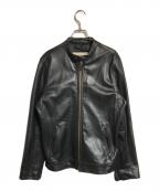 AVIREXアヴィレックス）の古着「レザーライダースジャケット」｜ブラック
