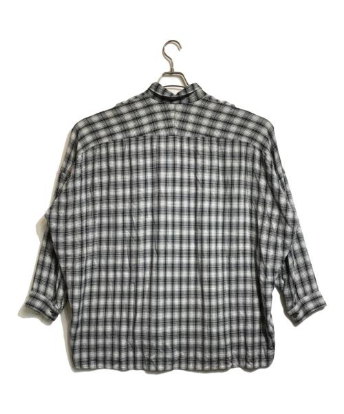 Essay（エッセイ）Essay (エッセイ) DRAPE SHIRT Check ホワイト×ブラック サイズ:Mの古着・服飾アイテム