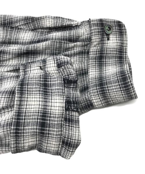 Essay（エッセイ）Essay (エッセイ) DRAPE SHIRT Check ホワイト×ブラック サイズ:Mの古着・服飾アイテム