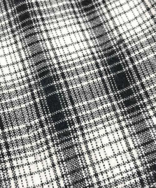 Essay（エッセイ）Essay (エッセイ) DRAPE SHIRT Check ホワイト×ブラック サイズ:Mの古着・服飾アイテム
