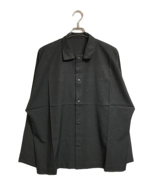 ISSEY MIYAKE IM MEN（イッセイミヤケ アイム メン）ISSEY MIYAKE IM MEN (イッセイミヤケ アイム メン) WOOL LIKE COMPACT SHIRT ブラック サイズ:3の古着・服飾アイテム