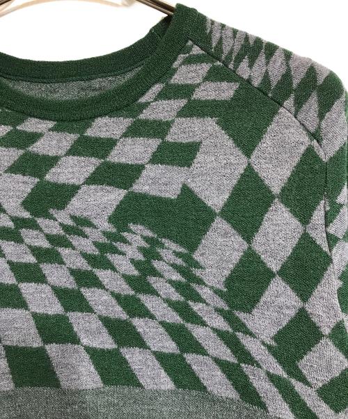 IM MEN（アイム メン）IM MEN (アイム メン) 幾何学柄ニット グリーン サイズ:3の古着・服飾アイテム