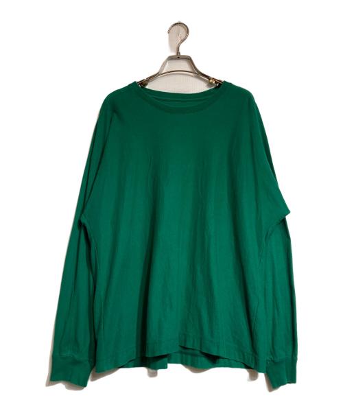 HOMME PLISSE ISSEY MIYAKE（オム プリッセ イッセイ ミヤケ）HOMME PLISSE ISSEY MIYAKE (オムプリッセ イッセイ ミヤケ) ロングスリーブカットソー グリーン サイズ:2の古着・服飾アイテム
