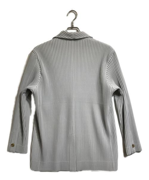 HOMME PLISSE ISSEY MIYAKE（オム プリッセ イッセイ ミヤケ）HOMME PLISSE ISSEY MIYAKE (オムプリッセ イッセイ ミヤケ) プリーツテーラードジャケット グレー サイズ:2の古着・服飾アイテム