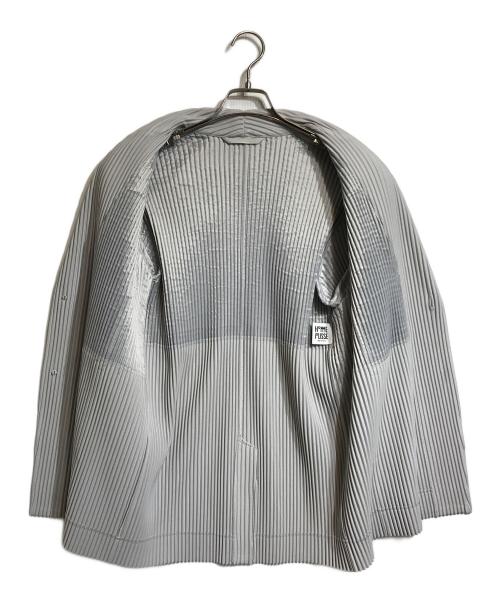 HOMME PLISSE ISSEY MIYAKE（オム プリッセ イッセイ ミヤケ）HOMME PLISSE ISSEY MIYAKE (オムプリッセ イッセイ ミヤケ) プリーツテーラードジャケット グレー サイズ:2の古着・服飾アイテム