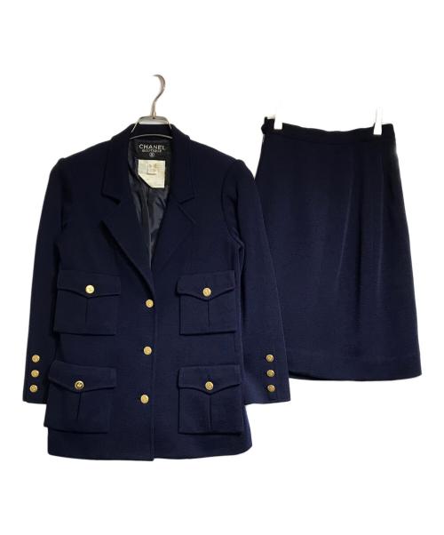CHANEL（シャネル）CHANEL (シャネル) 金釦セットアップ ネイビー サイズ:34の古着・服飾アイテム