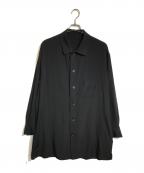 Yohji Yamamoto pour hommeヨウジヤマモト プールオム）の古着「OPEN COLLAR SHIRT」｜ブラック
