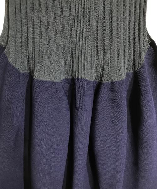 CFCL（シーエフシーエル）CFCL (シーエフシーエル) POTTERY SLEEVELESS BUST FLARE DRESS ネイビー サイズ:3の古着・服飾アイテム