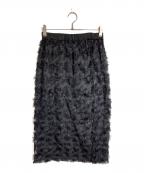 ADOREアドーア）の古着「スパングルチュールレーススカート」｜ブラック