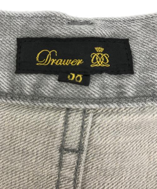 DRAWER（ドゥロワー）DRAWER (ドゥロワー) WINTER1 ブラックデニムタックパンツ グレー サイズ:38の古着・服飾アイテム