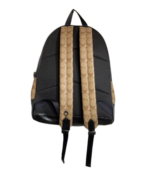 COACH（コーチ）COACH (コーチ) Disney (ディズニー) シグネチャー×レザーコンビリュック ブラック×ベージュの古着・服飾アイテム