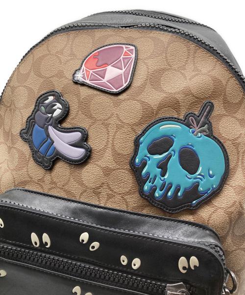 COACH（コーチ）COACH (コーチ) Disney (ディズニー) シグネチャー×レザーコンビリュック ブラック×ベージュの古着・服飾アイテム