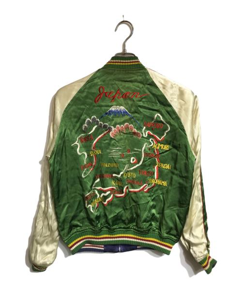 THE FLAT HEAD（ザ・フラットヘッド）THE FLAT HEAD (ザ・フラットヘッド) リバーシブルスカジャン ブルー×グリーン サイズ:Mの古着・服飾アイテム