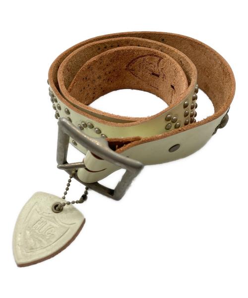 htc（エイチティーシー）htc (エイチティーシー) スタッズベルト ホワイト サイズ:34の古着・服飾アイテム