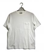HERMESエルメス）の古着「H刺繍鹿の子ポケットTシャツ」｜ホワイト