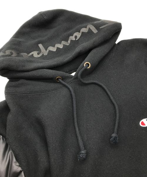 Champion（チャンピオン）Champion eYe COMME des GARCONS JUNYAWATANABE MAN スウェットカスタマイズ × エステルリップストップ キルティング ブラック サイズ:Sの古着・服飾アイテム