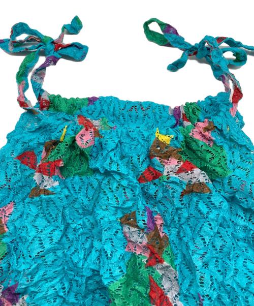 ISSEY MIYAKE me（イッセイ ミヤケ ミー）ISSEY MIYAKE me (イッセイ ミヤケ ミー) 折り紙鳥レース メレンゲトップ ブルー サイズ:-の古着・服飾アイテム