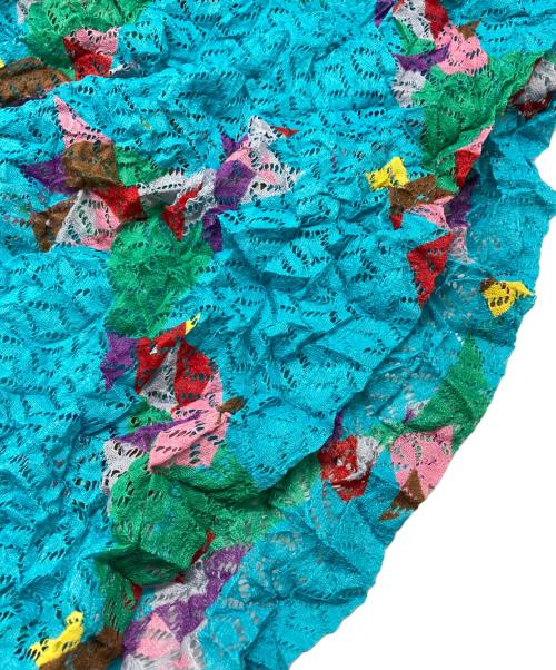 ISSEY MIYAKE me（イッセイ ミヤケ ミー）ISSEY MIYAKE me (イッセイ ミヤケ ミー) 折り紙鳥レース メレンゲトップ ブルー サイズ:-の古着・服飾アイテム