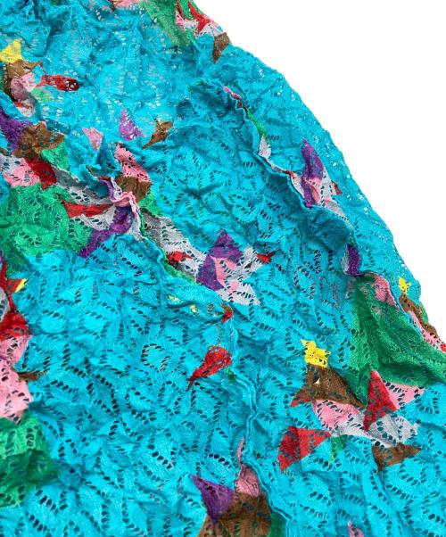 ISSEY MIYAKE me（イッセイ ミヤケ ミー）ISSEY MIYAKE me (イッセイ ミヤケ ミー) 折り紙鳥レース メレンゲトップ ブルー サイズ:-の古着・服飾アイテム