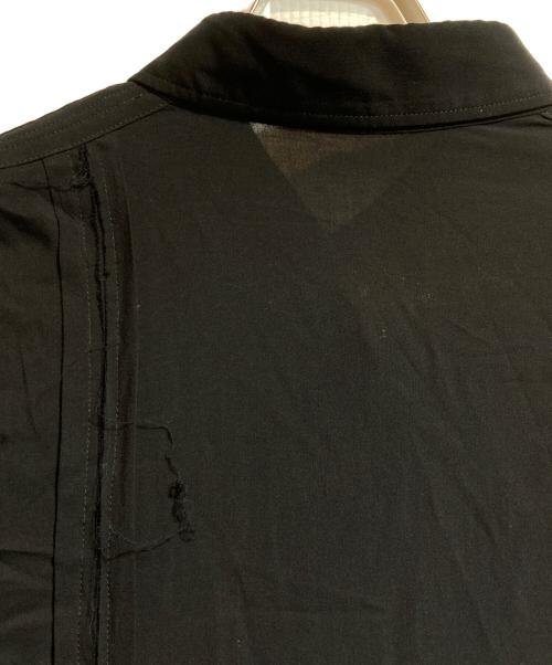Yohji Yamamoto pour homme（ヨウジヤマモト プールオム）Yohji Yamamoto pour homme (ヨウジヤマモト プールオム) レーヨン断ち切りロングシャツ ブラック サイズ:3の古着・服飾アイテム