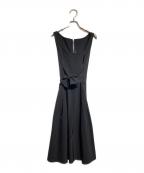 FOXEY NEWYORKフォクシーニューヨーク）の古着「ウエストリボンロングワンピース」｜ブラック