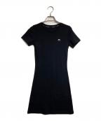 MARINE SERREマリーンセル）の古着「ロゴ刺繍ミニワンピース」｜ブラック