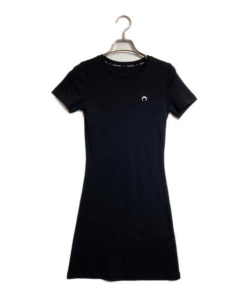 MARINE SERRE（マリーンセル）MARINE SERRE (マリーンセル) ロゴ刺繍ミニワンピース ブラック サイズ:Sの古着・服飾アイテム