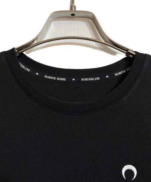 MARINE SERRE（マリーンセル）MARINE SERRE (マリーンセル) ロゴ刺繍ミニワンピース ブラック サイズ:Sの古着・服飾アイテム