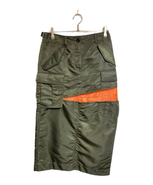 sacai（サカイ）sacai (サカイ) Nylon Twill Skirt カーキ サイズ:3の古着・服飾アイテム