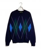 COMME des GARCONS HOMME PLUSコムデギャルソンオムプリュス）の古着「Vネックアーガイルニット」｜ネイビー
