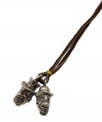 GLAD HANDグラッドハンド）の古着「BROTHERS CHARMネックレス」｜シルバー×ブラウン