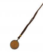 GLAD HANDグラッドハンド）の古着「Medal Charm ネックレス」｜シルバー×ブラウン