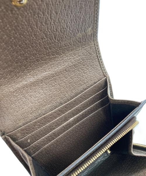 GUCCI（グッチ）GUCCI (グッチ) GGスプリーム・オフィディアコンパクトウォレット ブラウンの古着・服飾アイテム