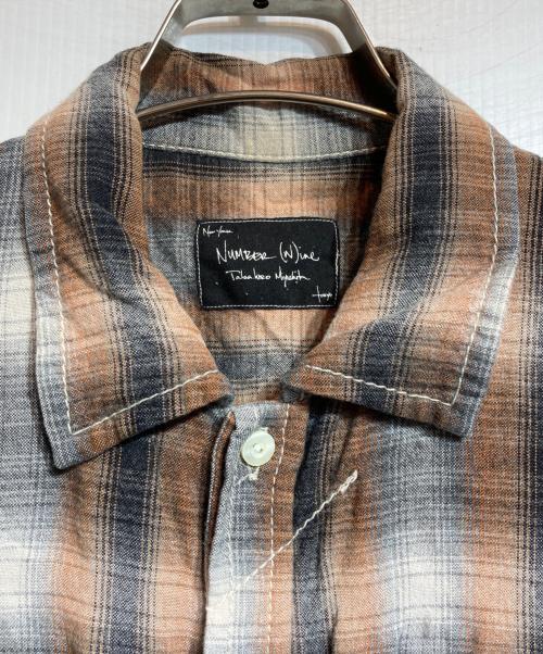 NUMBER (N)INE（ナンバーナイン）NUMBER (N)INE (ナンバーナイン) オンブレチェックシャツ グレー×オレンジ サイズ:2の古着・服飾アイテム