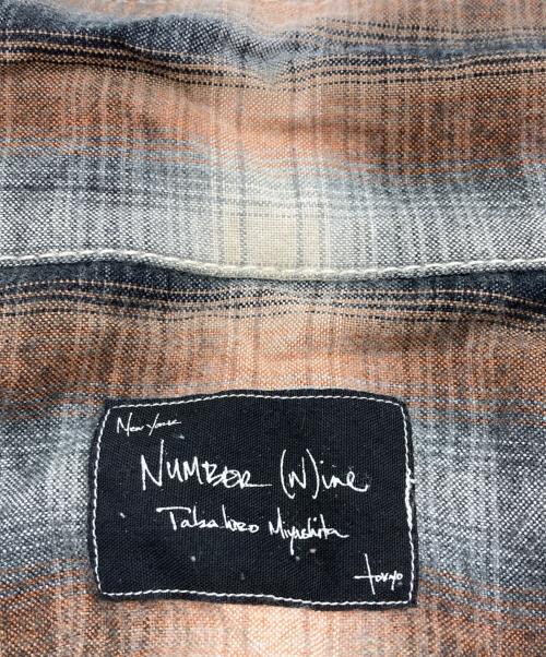 NUMBER (N)INE（ナンバーナイン）NUMBER (N)INE (ナンバーナイン) オンブレチェックシャツ グレー×オレンジ サイズ:2の古着・服飾アイテム