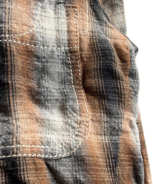 NUMBER (N)INE（ナンバーナイン）NUMBER (N)INE (ナンバーナイン) オンブレチェックシャツ グレー×オレンジ サイズ:2の古着・服飾アイテム
