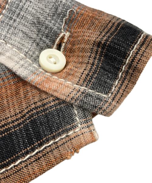 NUMBER (N)INE（ナンバーナイン）NUMBER (N)INE (ナンバーナイン) オンブレチェックシャツ グレー×オレンジ サイズ:2の古着・服飾アイテム